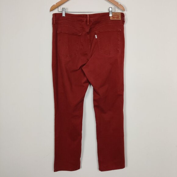 Levi's Men's Mid Rise Skinny Jeans in Brick Red Size 33 Cotton Denim Pants - Picture 2 of 14